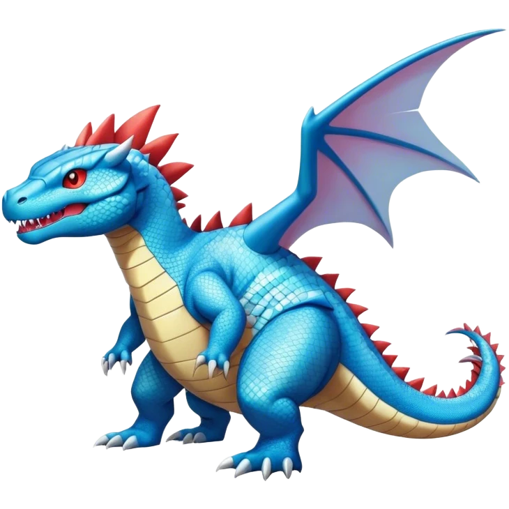 celestial salamence-Feraligatr-hybrid, full body emoji