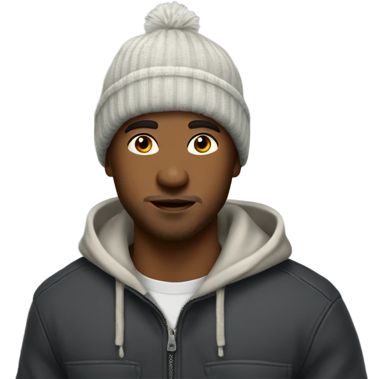 manly boy in stylish beanie emoji