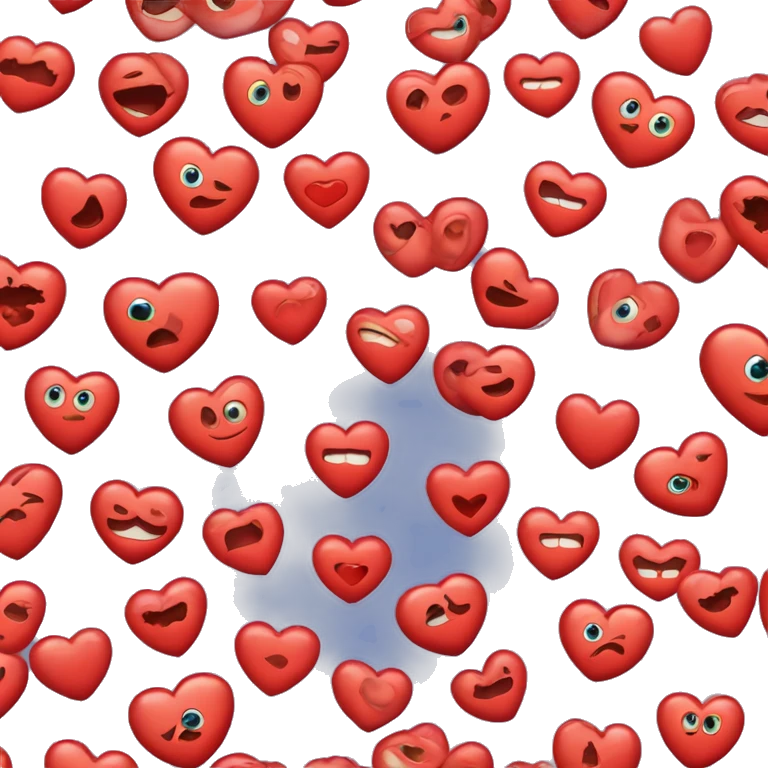 Carita con ojos de corazones y sonrojado emoji