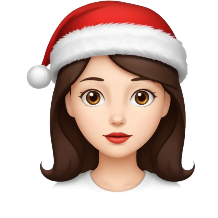 brunette woman with wearing Santa emoji