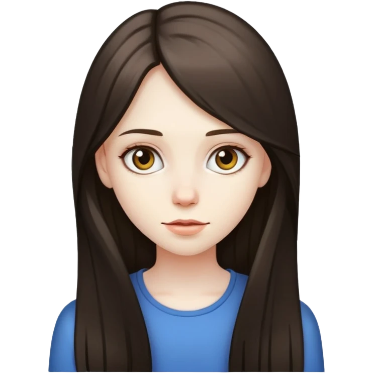 Girl with long thin darker hair emoji