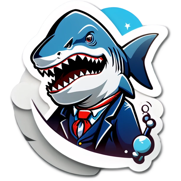 shark with founding father hair emoji