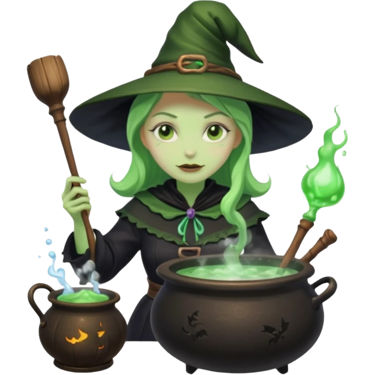 green witch cooking potion emoji