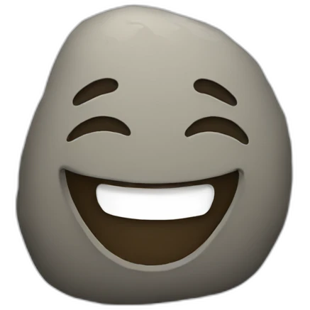 A rock smiling  emoji