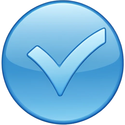 blue verification checkmark, flat, minimal, no text emoji