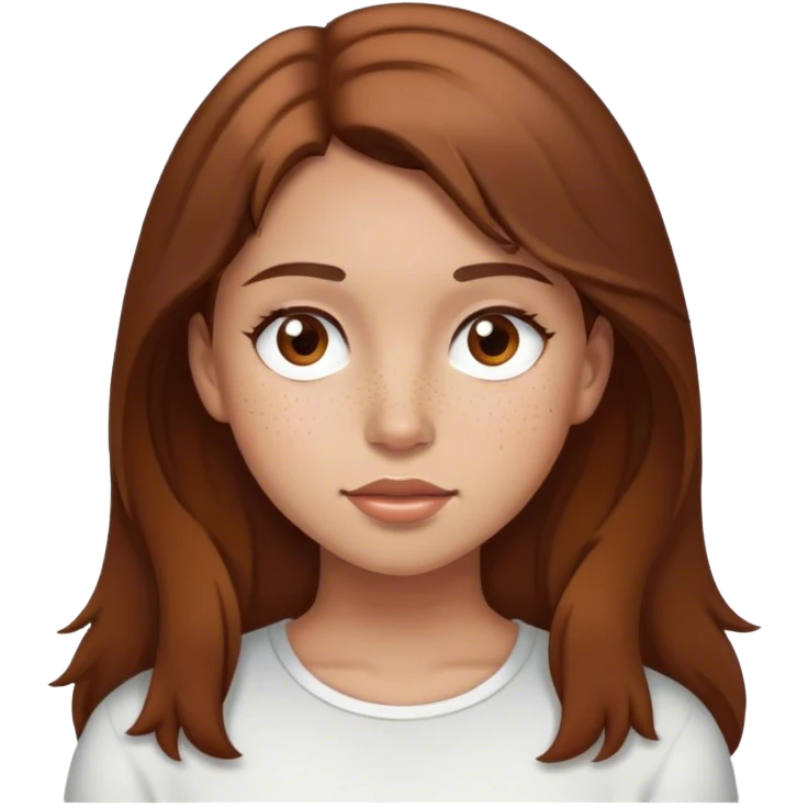 girl with brown hair brown eyes light skin and a little bit of  freckles  emoji