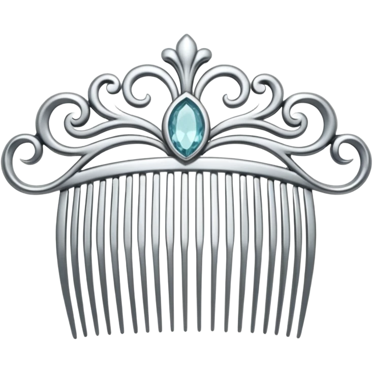 elegant silver hair comb emoji