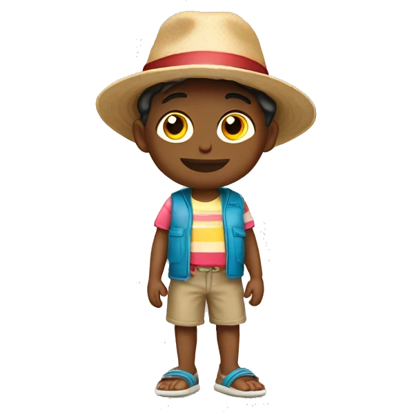 niño pequeño playa jugando emoji