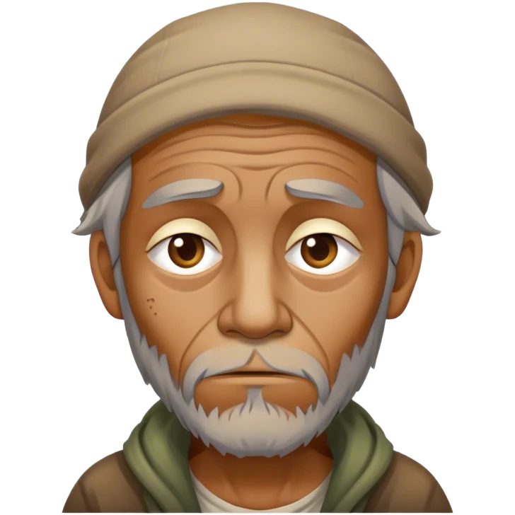 poor dirty sad homeless man emoji