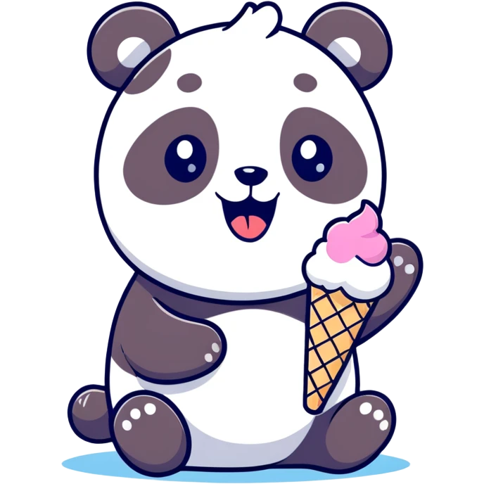 Panda eating ice cream emoji