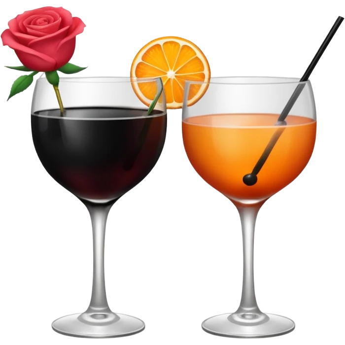🍸+🍹🖤+🌹 (the liquid is black)  emoji