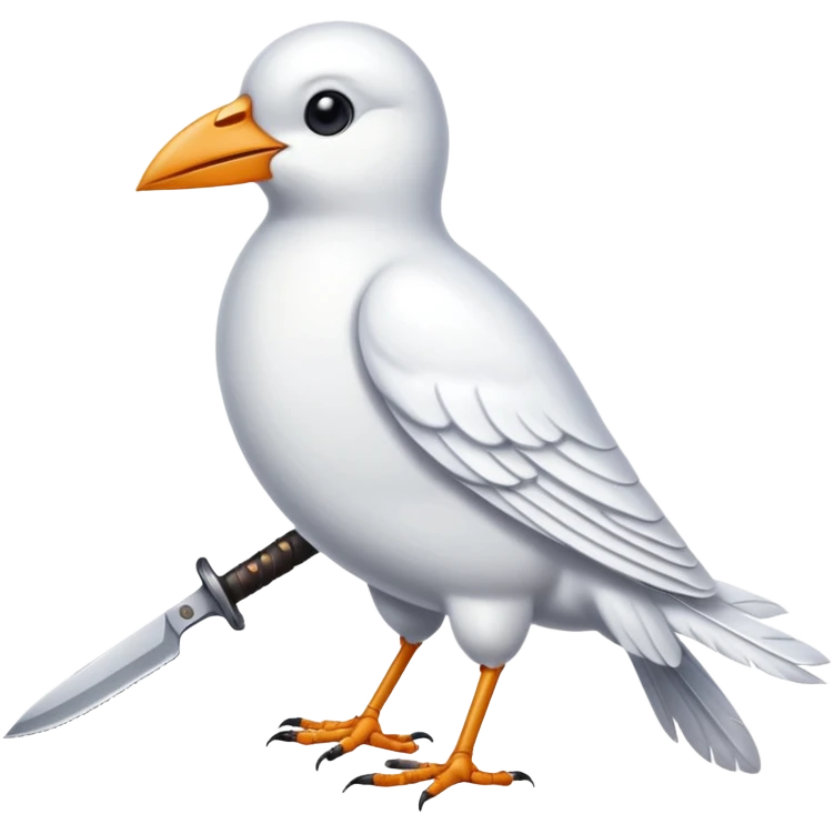 White Bird fly with knife emoji
