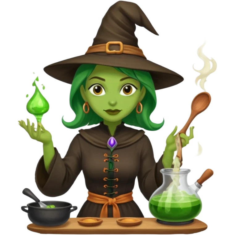 green witch cooking potion emoji