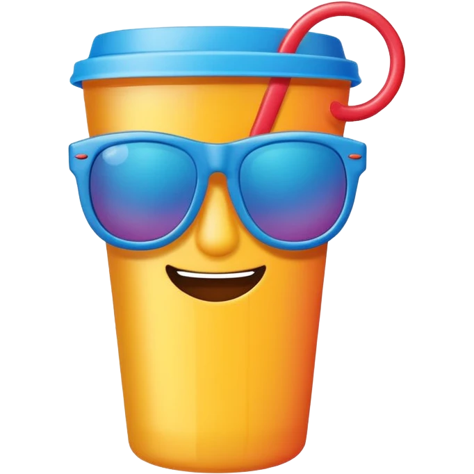 drink holders with sunglasses emoji
