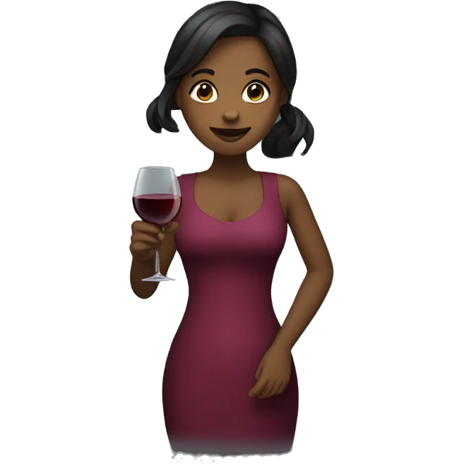 Girl with a bootle of wine in hand emoji