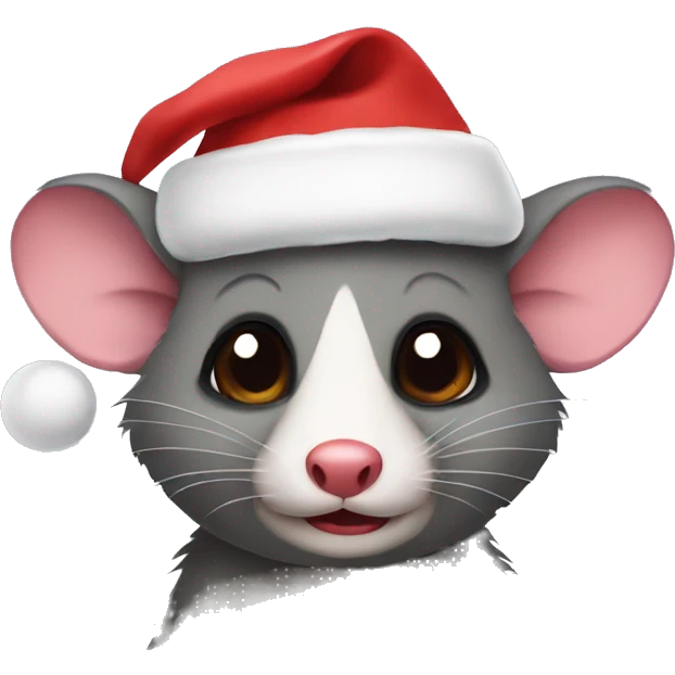 Possum with christmas hat emoji