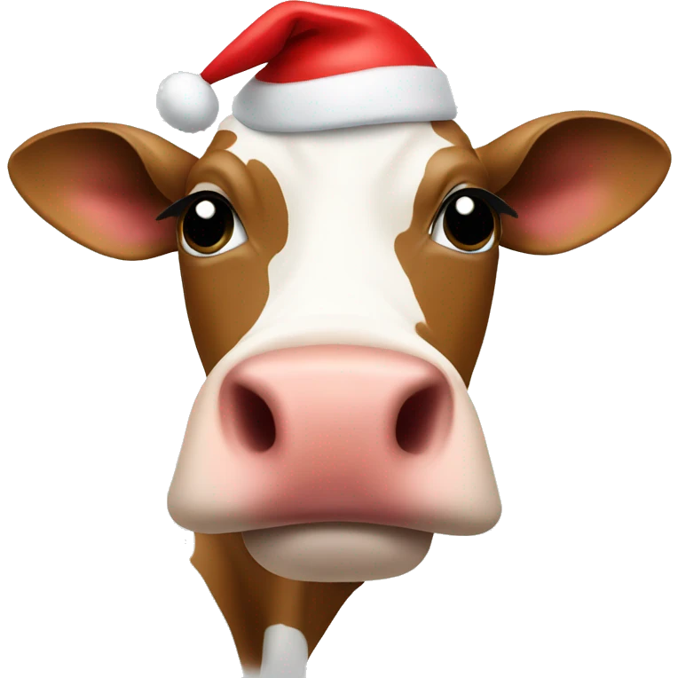 cow with santa hat emoji