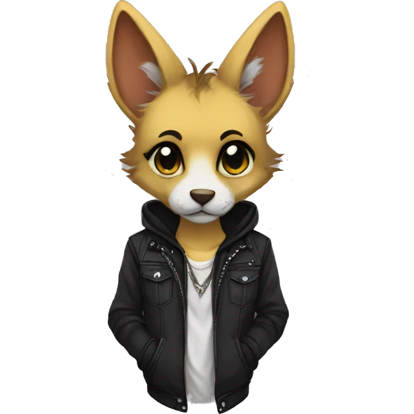 Anthro Punk Fursona Collar Hoodie  emoji