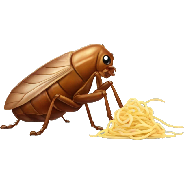 Cockroach eating noodles emoji