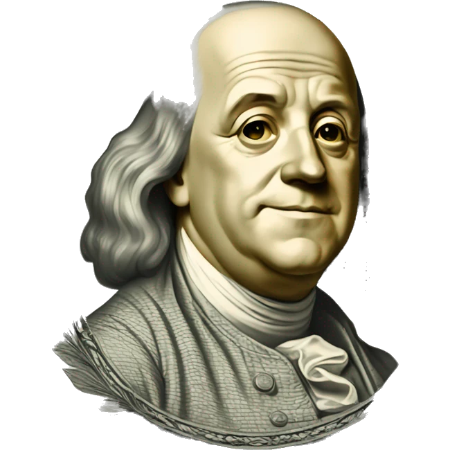 Benjamin Franklin dollar sink emoji