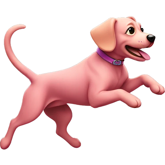 A pink dog jumping  emoji