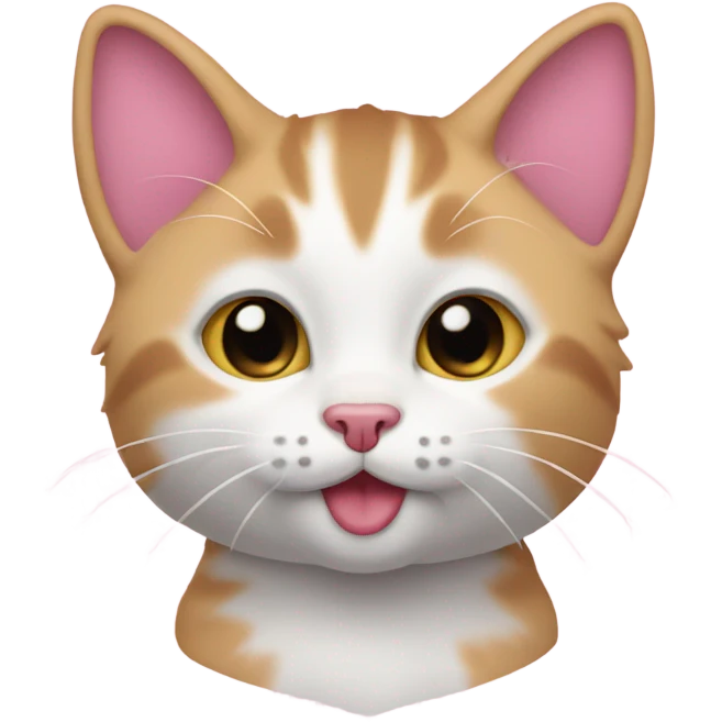 kitten with pink nose and pink ears emoji