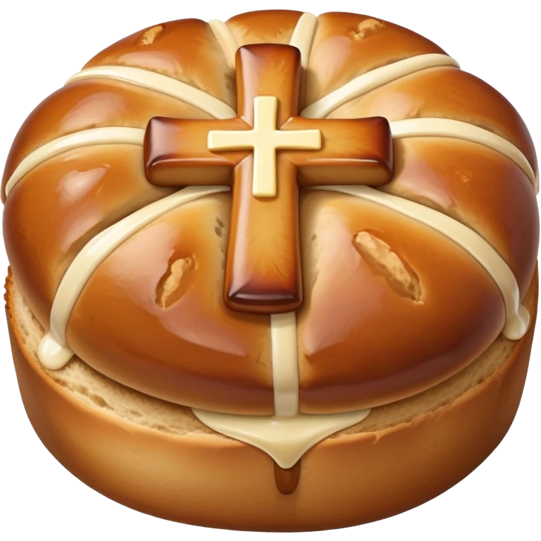 hot cross buns, Easter bread with cross on top emoji