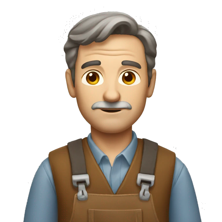 old craftsman with brown hair and no beard emoji