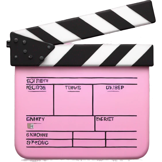 Light pink movie clapper board emoji