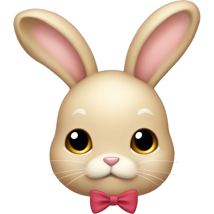 beige bunny with a bow emoji
