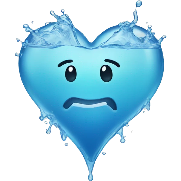A heart made out of water emoji