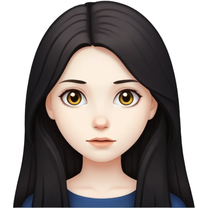 Dark long hair girl emoji