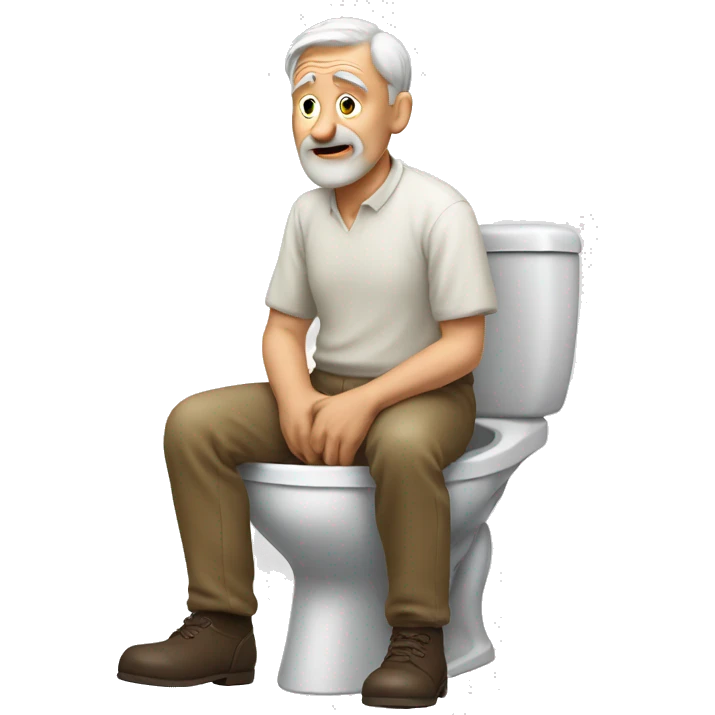 Old white guy on toilet emoji