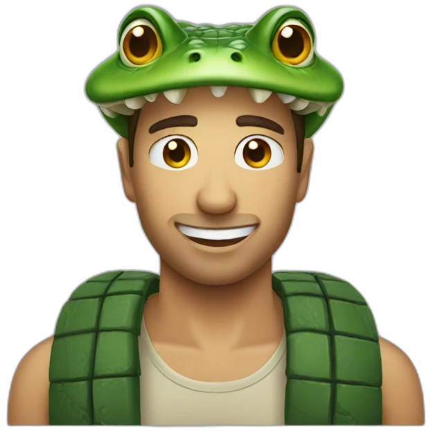 man with a croc on his head emoji