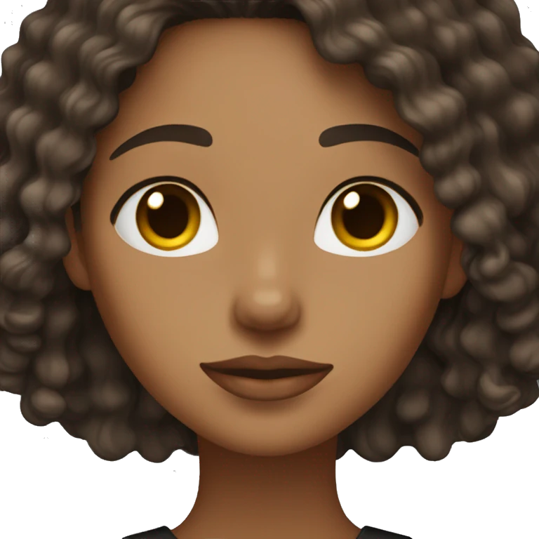 woman light brown skin long dark curly hair with black cat emoji