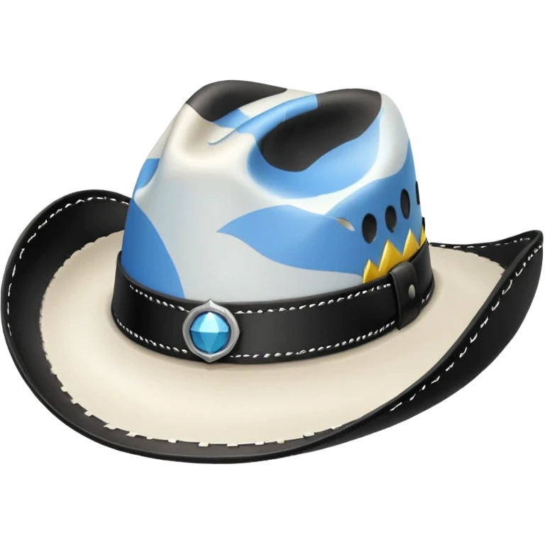 white and black cowboy hat emoji
