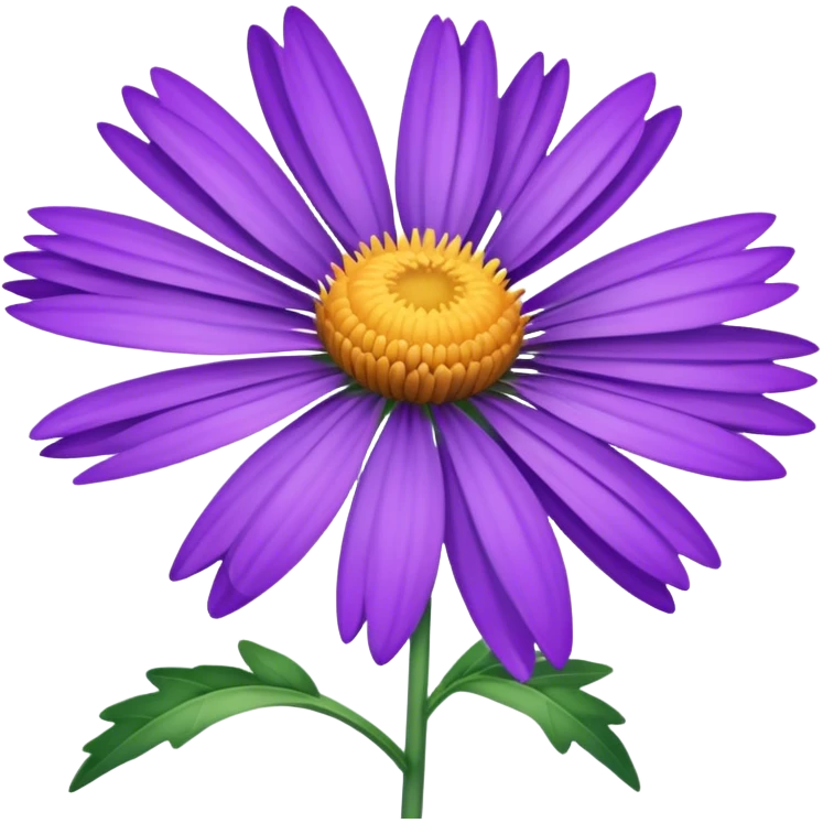 single Aster, straight stem emoji