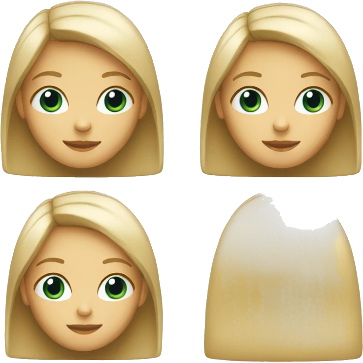 A blond girl with straight hair emoji