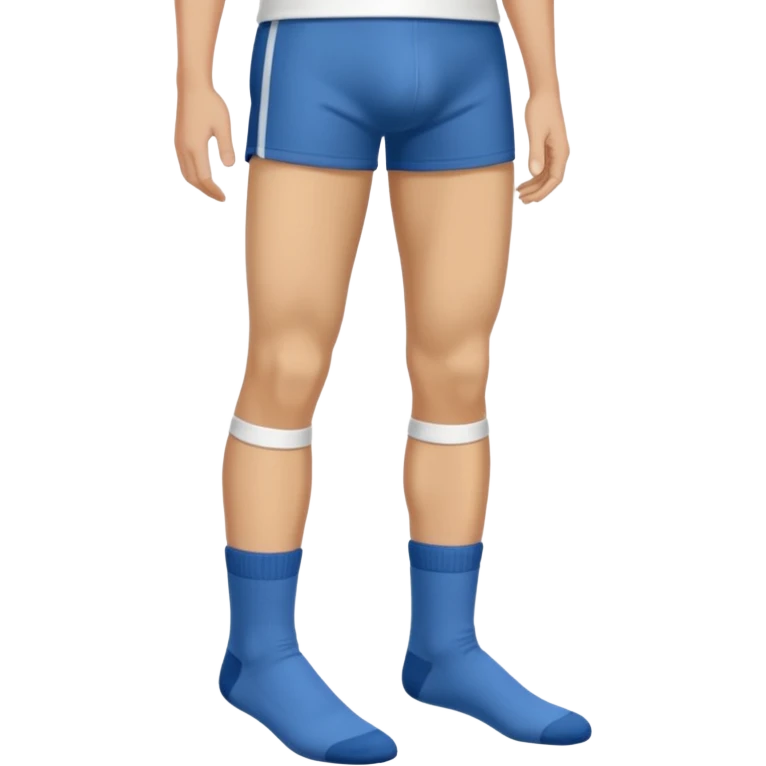 Man with legs apart wearing socks emoji