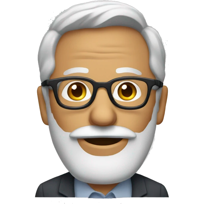 man with a graying beard wearing fancy glasses emoji