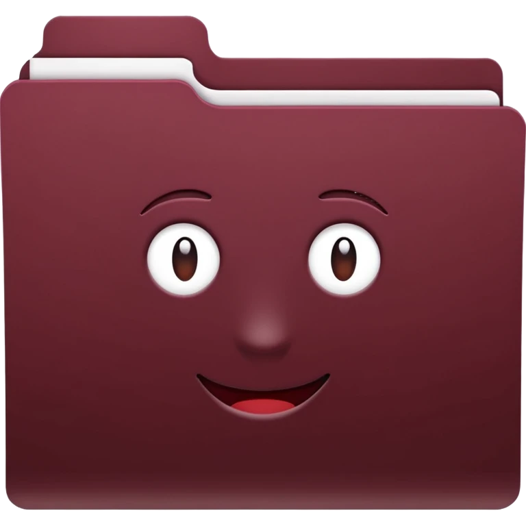 create a dark maroon folder emoji simple with transparent background emoji