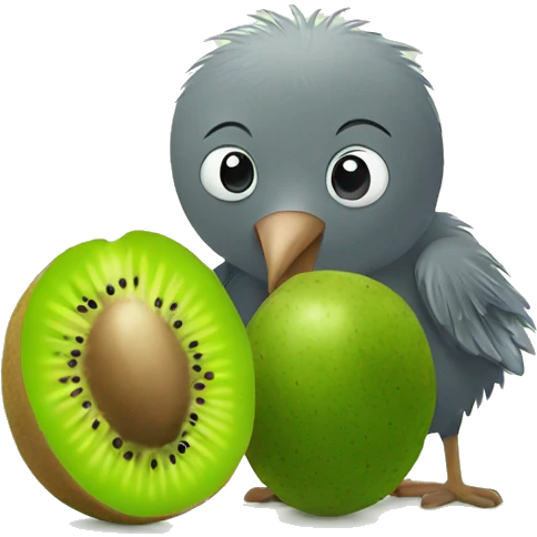 kiwi bird and kiwi fruit emoji