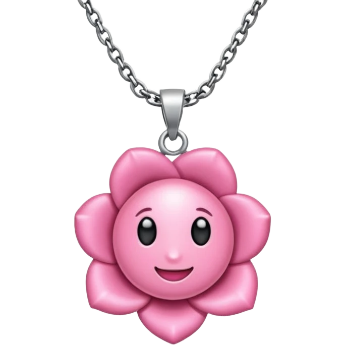 Un emoji de un collar de charms que incluya el color rosa emoji