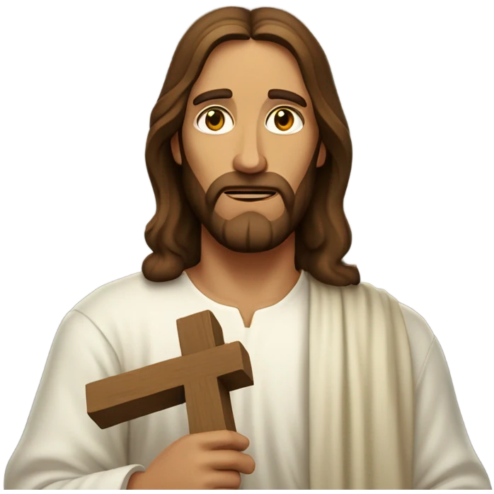 jesus christ holding a cross emoji