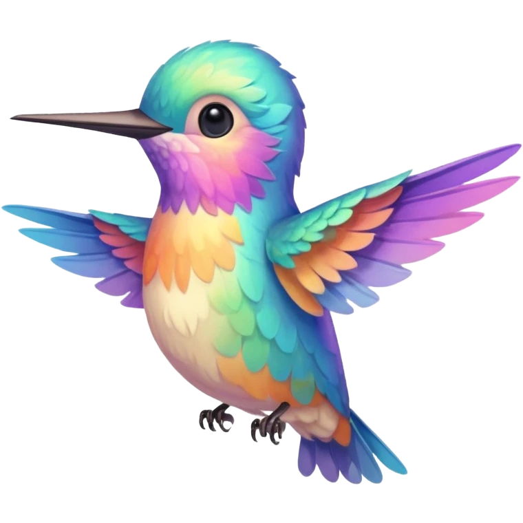 cute colibri bird, pastel warm colors, simple and expressive emoji style emoji