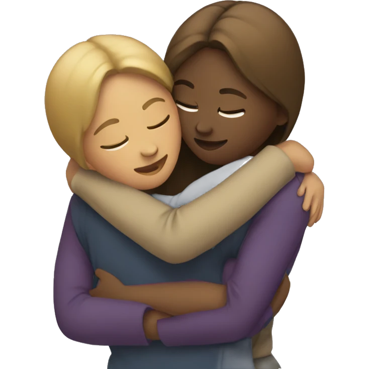 Two women hugging emoji
