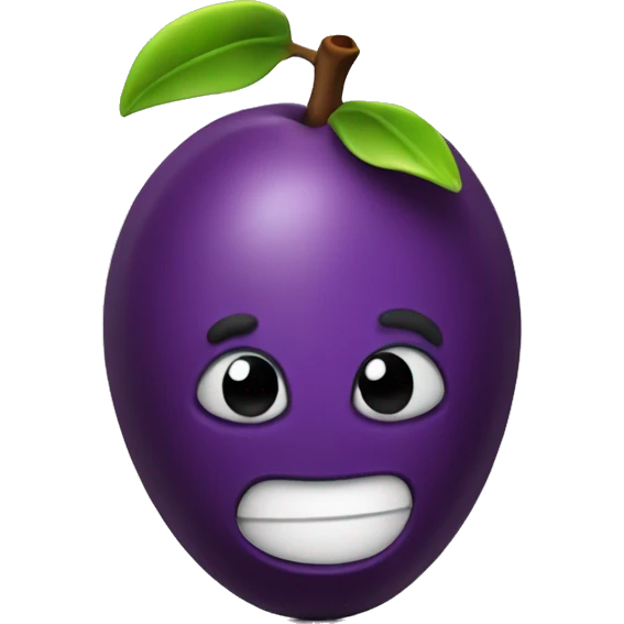 3D plum emoji