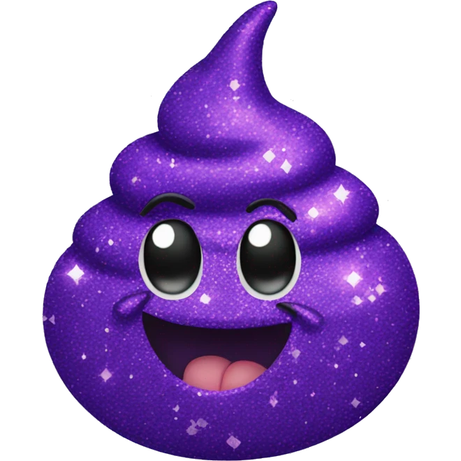 Purple glitter poop emoji