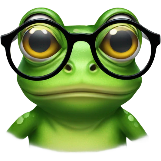 Frog wearing glasses emoji
