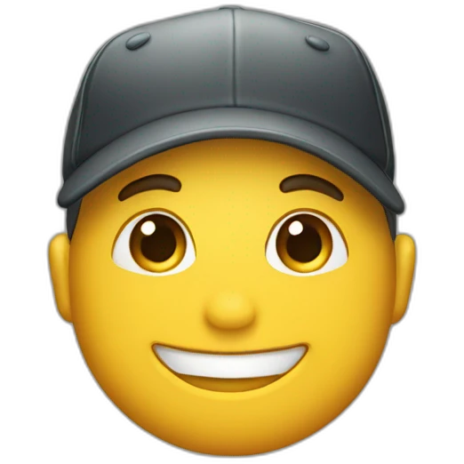 slight smile emoji in a baseball cap with an m on it emoji